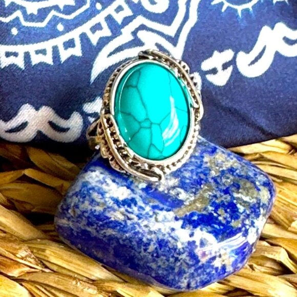 Alquimia Jewelry - TURQUOISE  SILVER  MAXI RING